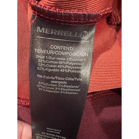 Merrell Hoodie Burgundy Logo Pullover Top Shirt Women’s Large - Picture 9 of 10